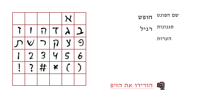 Oketz Hebrew Font - Hofesh