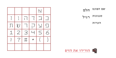 Oketz Hebrew Font - Helem