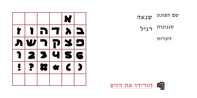 Oketz Hebrew Font - Sinaa
